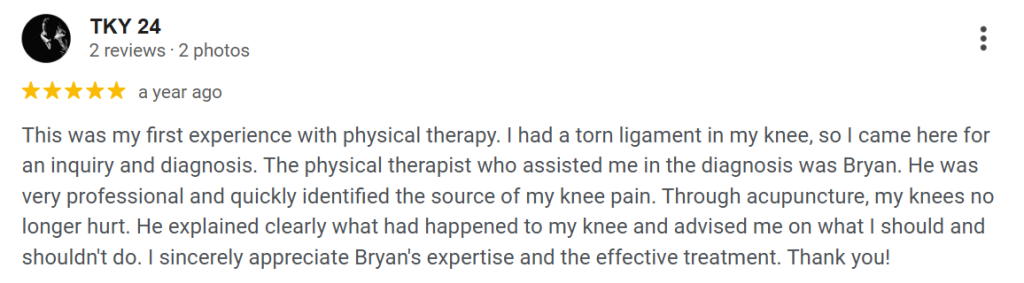Ankle pain physiotherapy ONI Physio Fitness Mont Kiara Testimonial