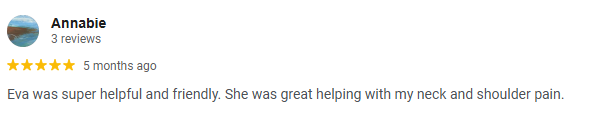 Shoulder pain physiotherapy ONI Physio Fitness testimonial 4