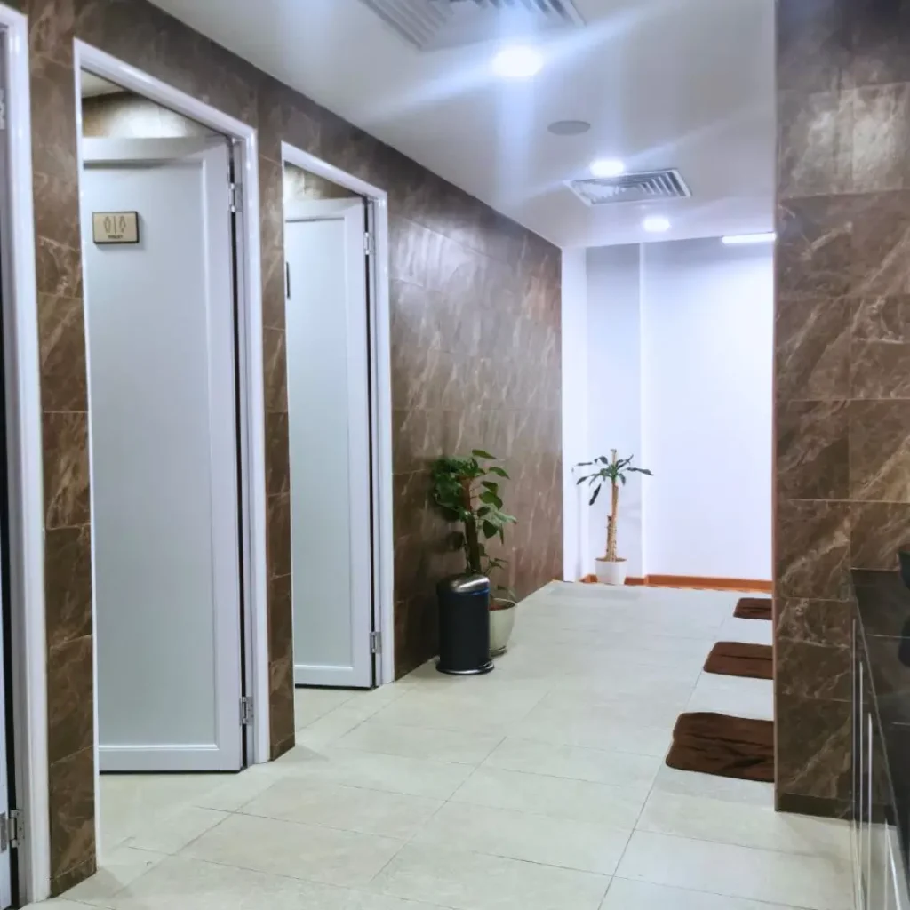 oni physio fitness facility washroom and shower rooms